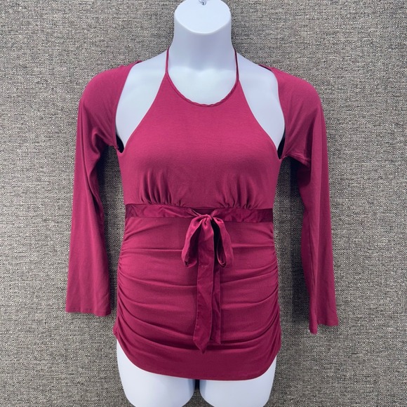 Baby Doll Top M Magenta Unique Vintage Arden B USA Made Athleisure Going Out Top - Picture 1 of 13